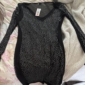 Sexy sheet back dress with diamonds